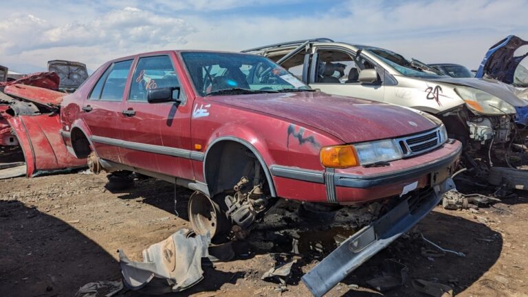 99 1997 Saab 9000 in Colorado wrecking yard photo by Murilee Martin