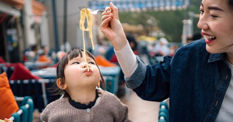 young asian mother little